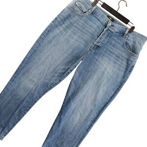 7 For All Mankind Jeans Womens 33 Light Wash Button Fly Straight Leg Stretch